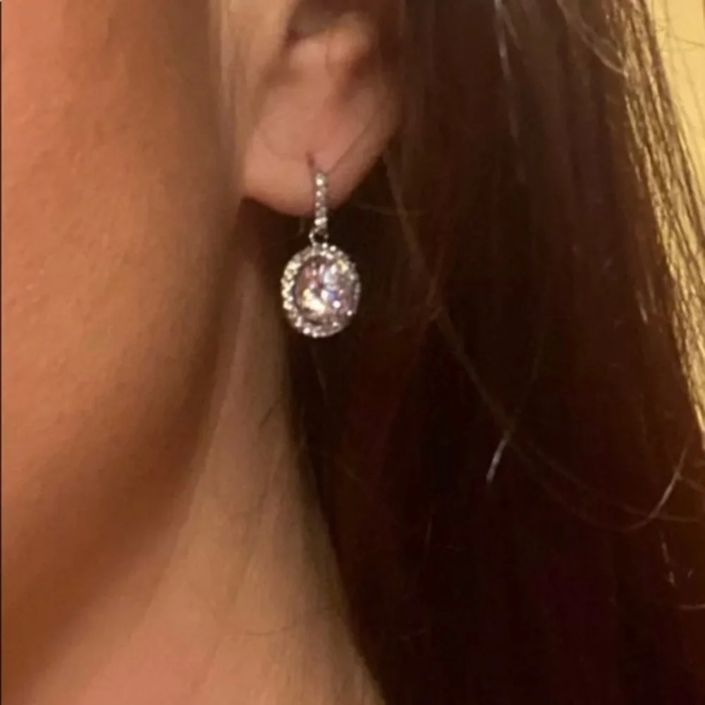 AAA CUBIC ZIRCONIA DROP EARRINGS - Picture 1 of 7